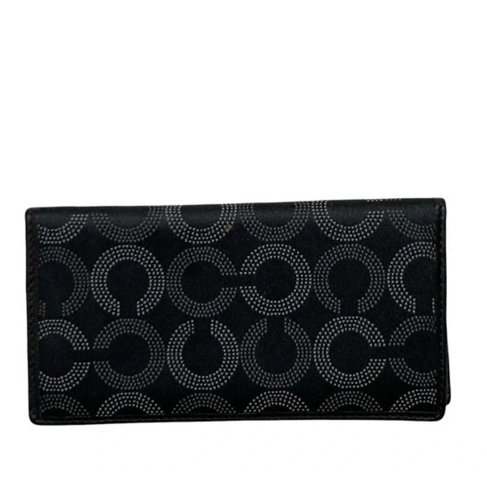 Coach op signatures c black checkbook slipcover